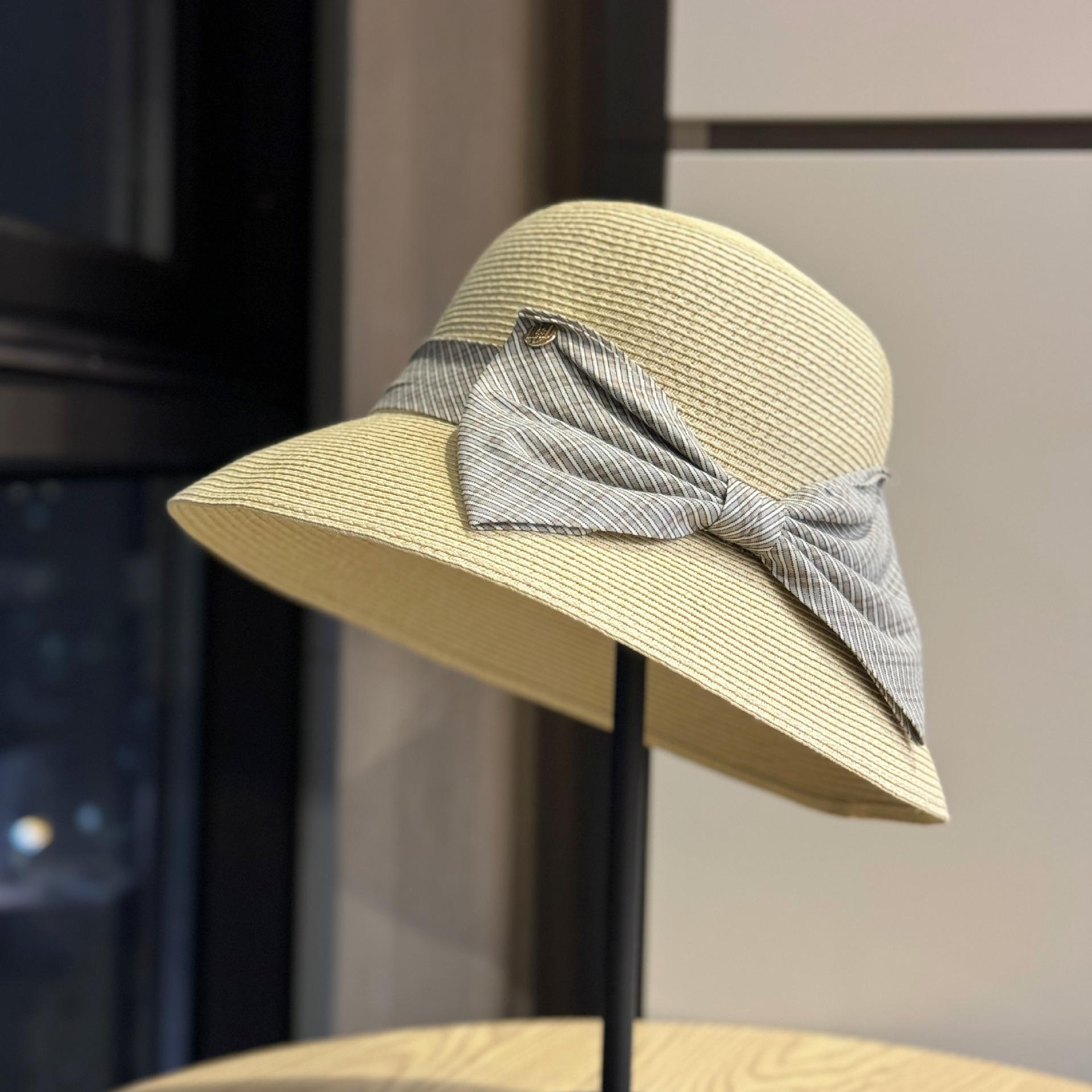 

Rustic-style bowknot straw hat, Korean version exquisite straw sun hat, versatile bucket hat, sunshade hat for beach sun protection Adult54-60Adjustable бежевый