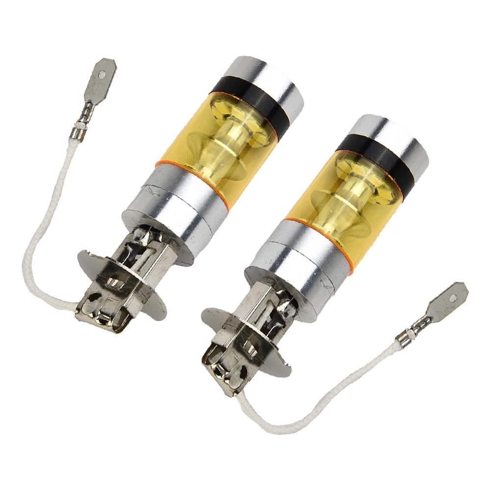 Yellow LED Lights 12-24V Aluminum Alloy 4300K Replacement H3 100W 2828SMD