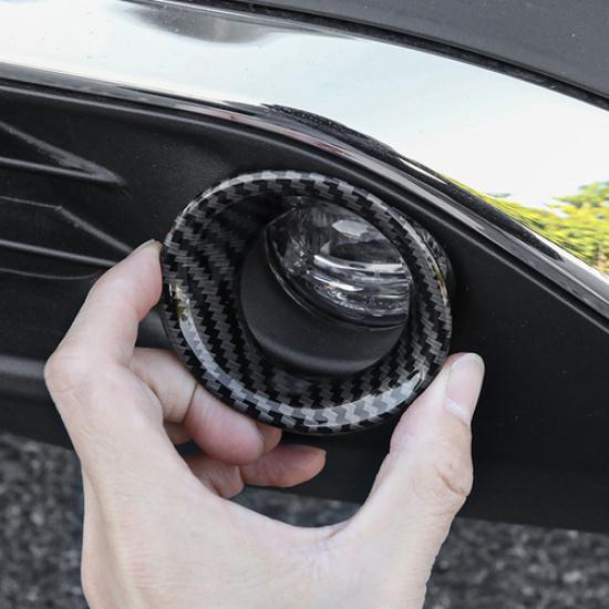 For Toyota Venza 2021 2022 2023 Carbon Fiber 2PCS Front Fog Light Cover Trim