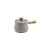 Kevnhaun Ceramic Multi Pot 16cm 2.17L Earth Gray IH Compatible Gas Fire Compatible One Hand Pot with Glass Lid PFOA PFOS Free Aluminum Non-Stick