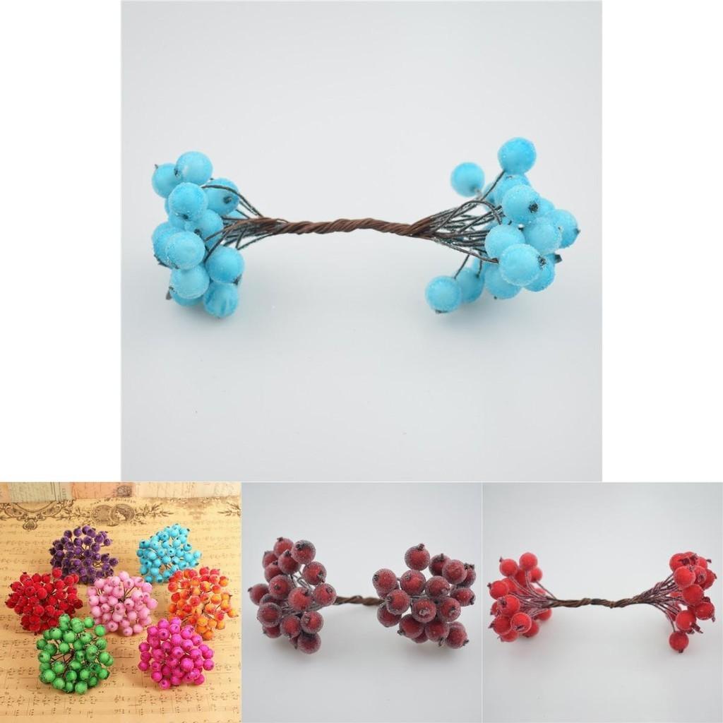 Vibrant Mini Christmas Foam Frosted Holly Berry Flower Bouquet For Holiday Cheer