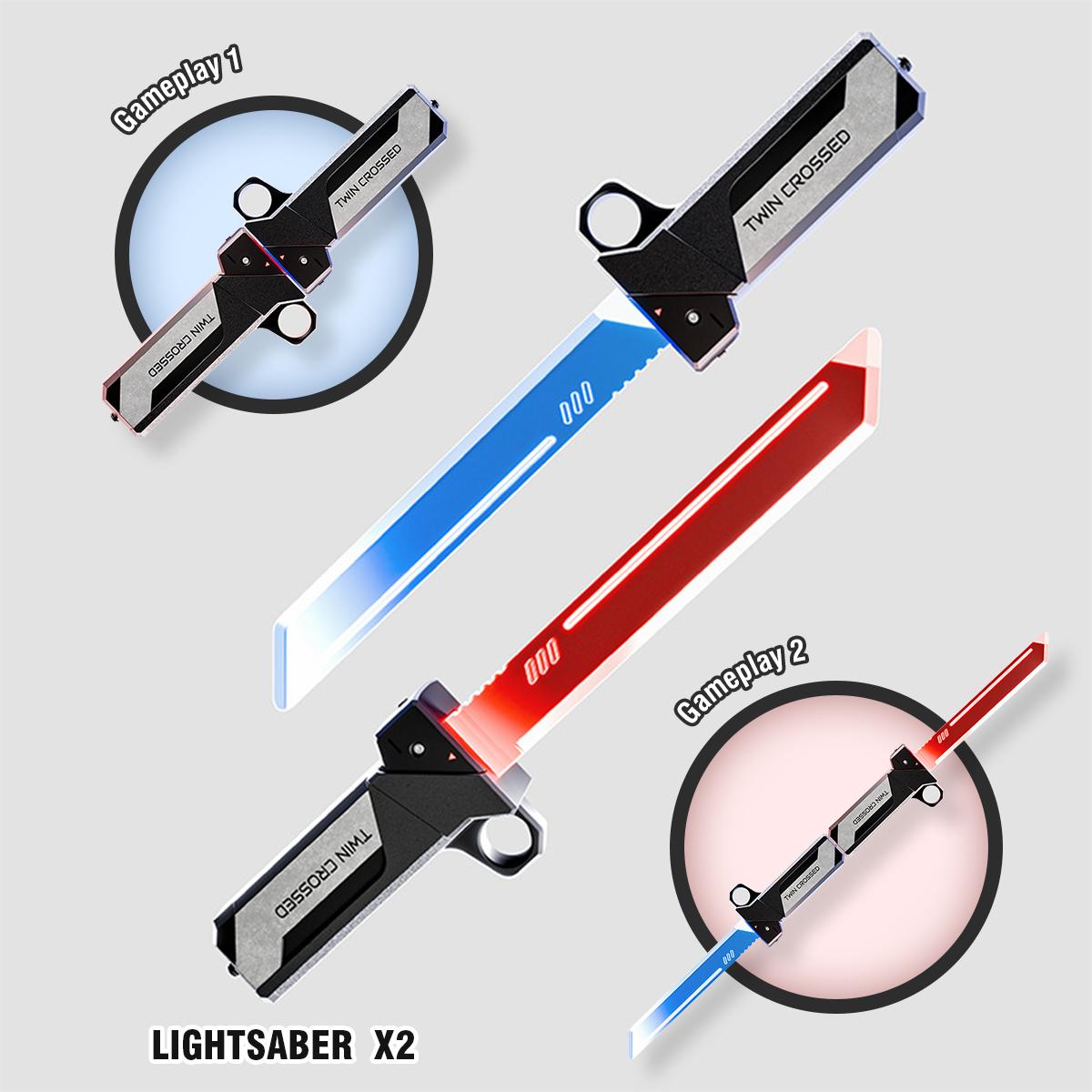 

non-toxic Double-Bladed Lightsaber Extendable Light-Up Sword Toy LED Flashing Stress Relief Toy for children Kids Interactive Cosplay Birthday