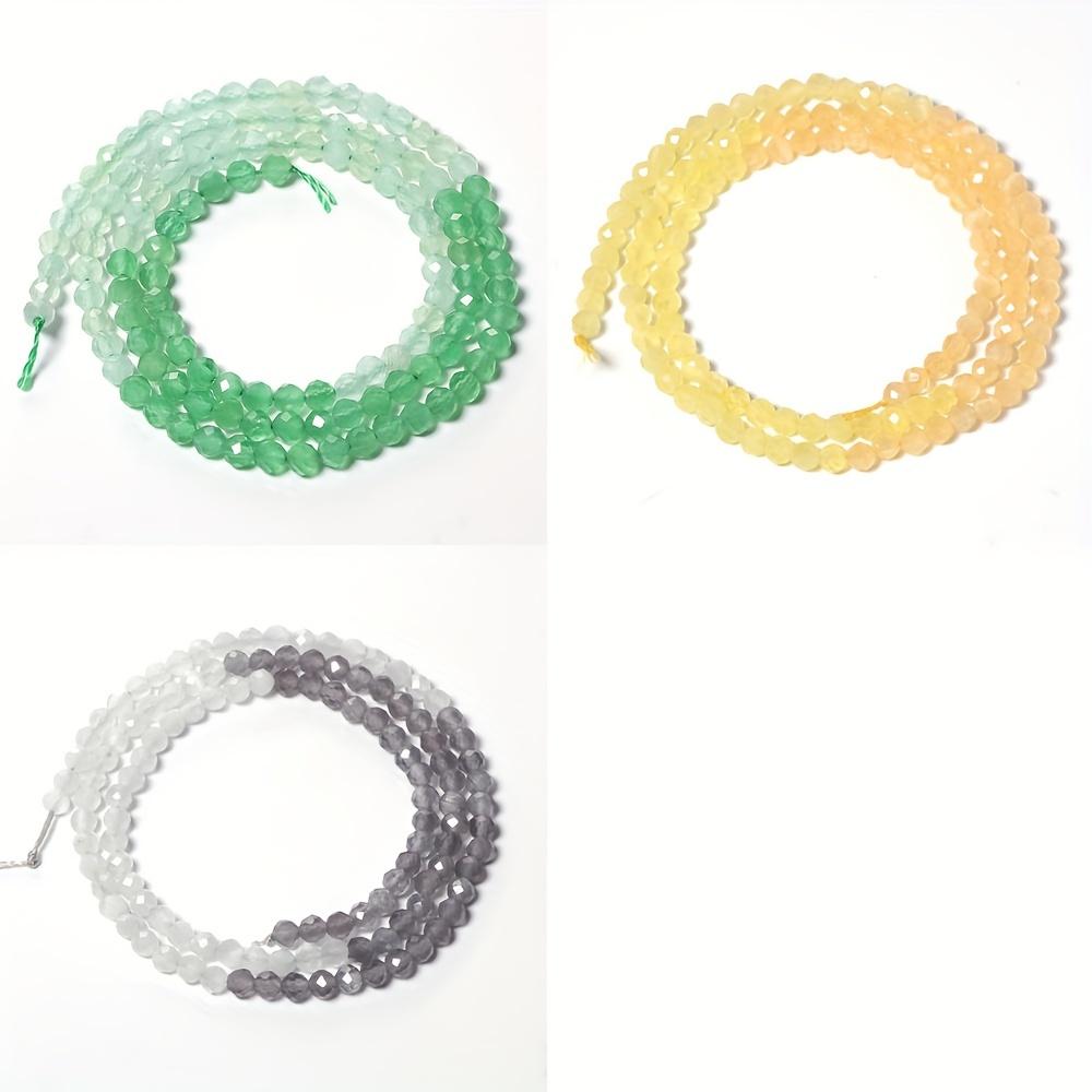 Perles rondes en pierre de cristal œil de chat, 1 brin de 2mm 3mm, dégradé à facettes, pour la fabrication de bijoux, artisanat fait à la main(Taille:2 mm environ 190 pièces 3 mm environ 124 pièces)