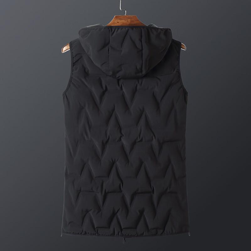 Heren Grote Maat Gewatteerd Vest met Capuchon, Halflang