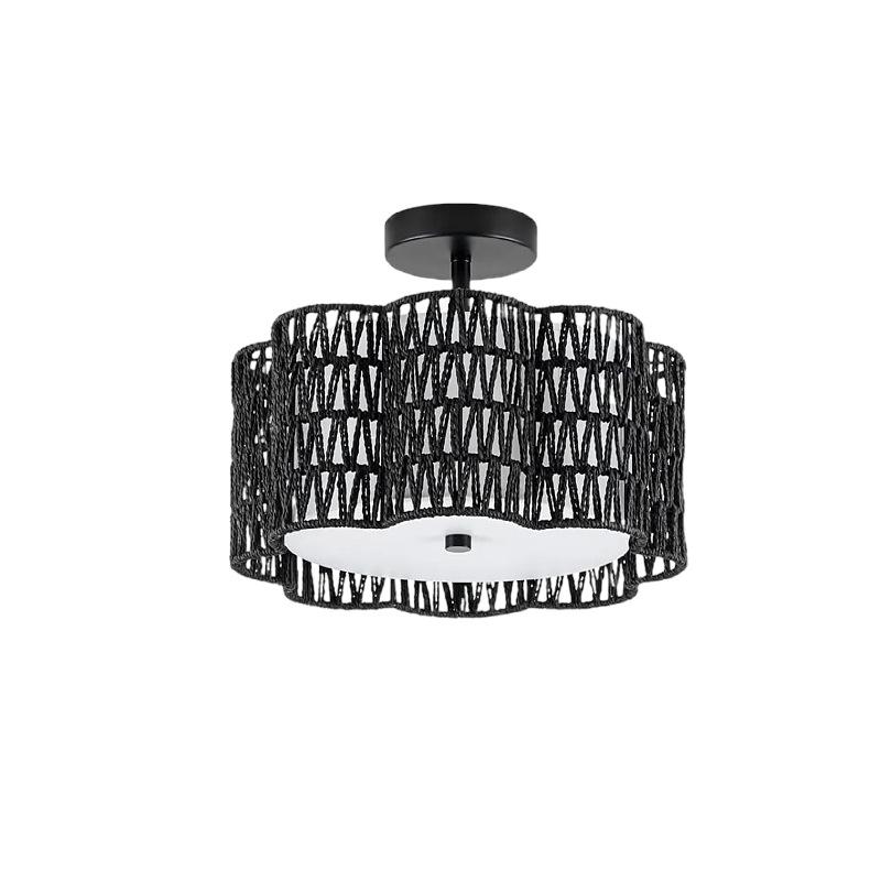 Bohemian Rattan Ceiling Light for European-Style Bedrooms & Hallways
