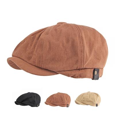 Frühling Sommer Baumwolle Achteckige Kappe Herren Britische Vintage Maler Kappe Baskenmütze Zeitungsjunge Kappe Beckham Gatsby Kappe Einstellbare Efeu Hut