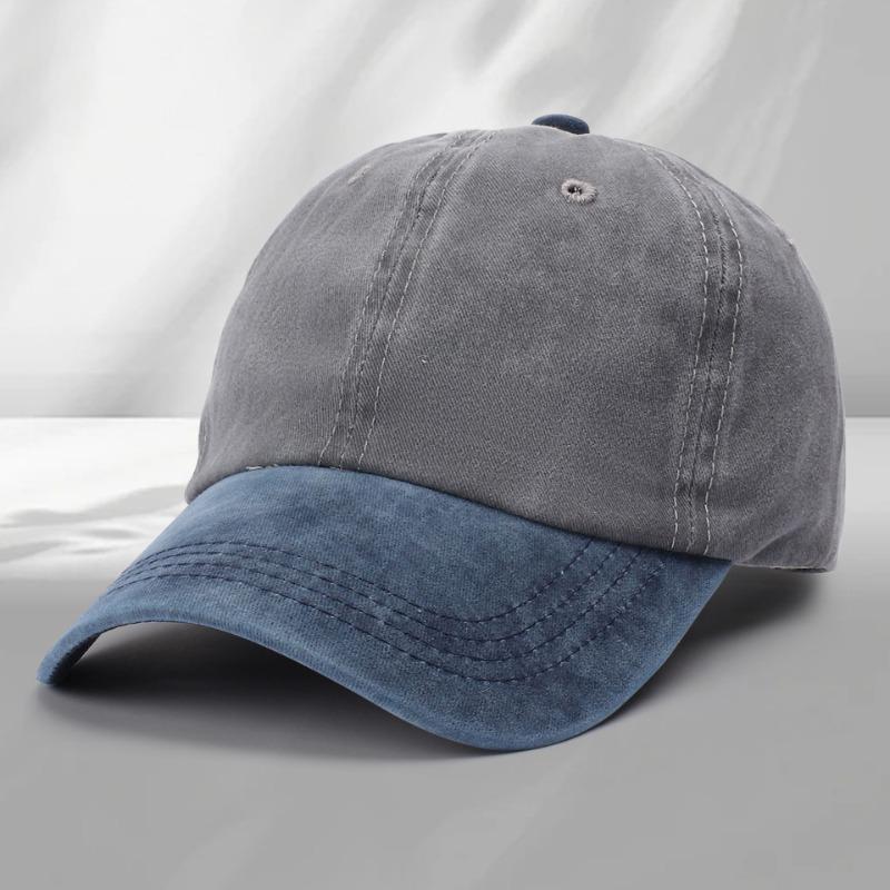 Washed cotton cap embroidery catering milk tea shop work cap duck tongue soft top baseball cap men