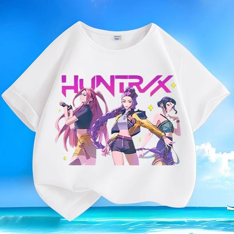 

Girls Loose Witch Girl Group Top for Summer Children s Casual Short-sleeved Pure Cotton T-shirt 100