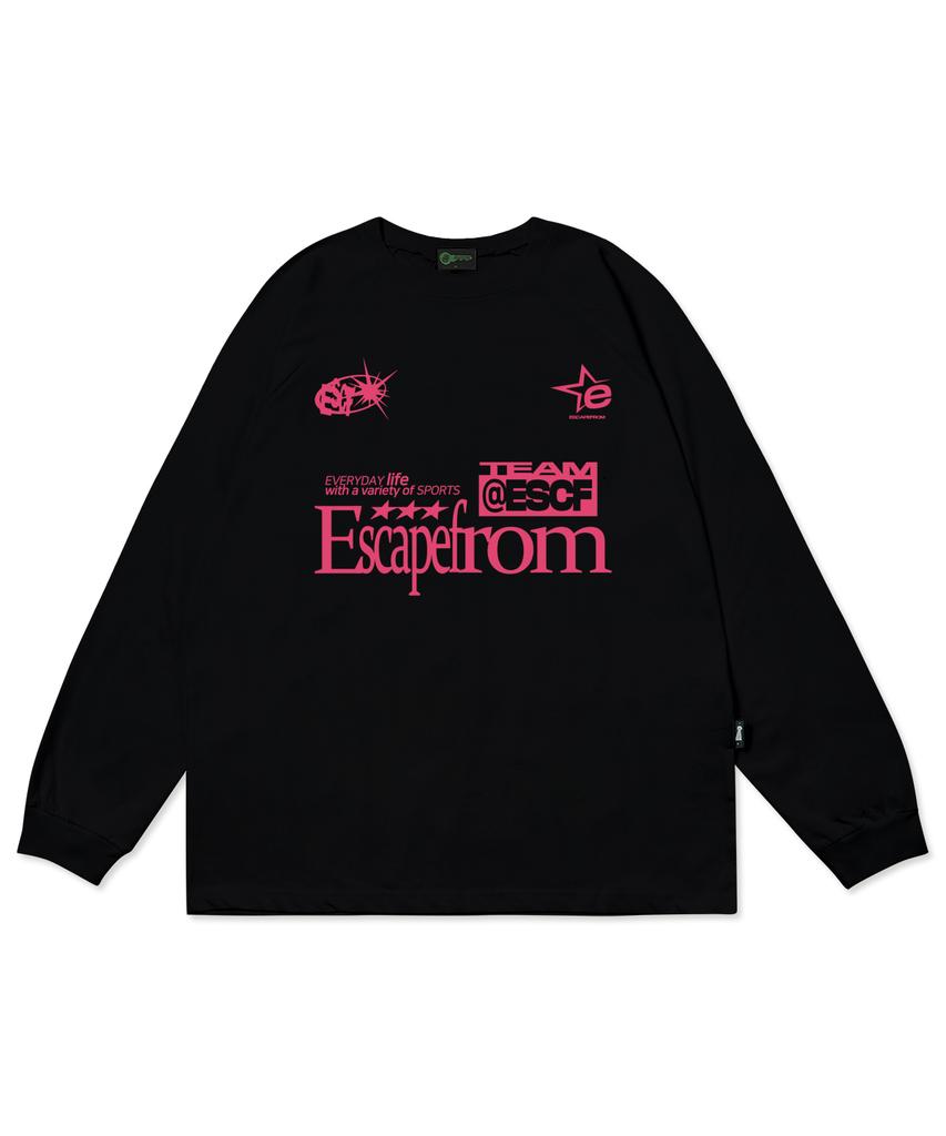 ESCAPEFROM Pink Escf Sports Print Long Sleeve All Black