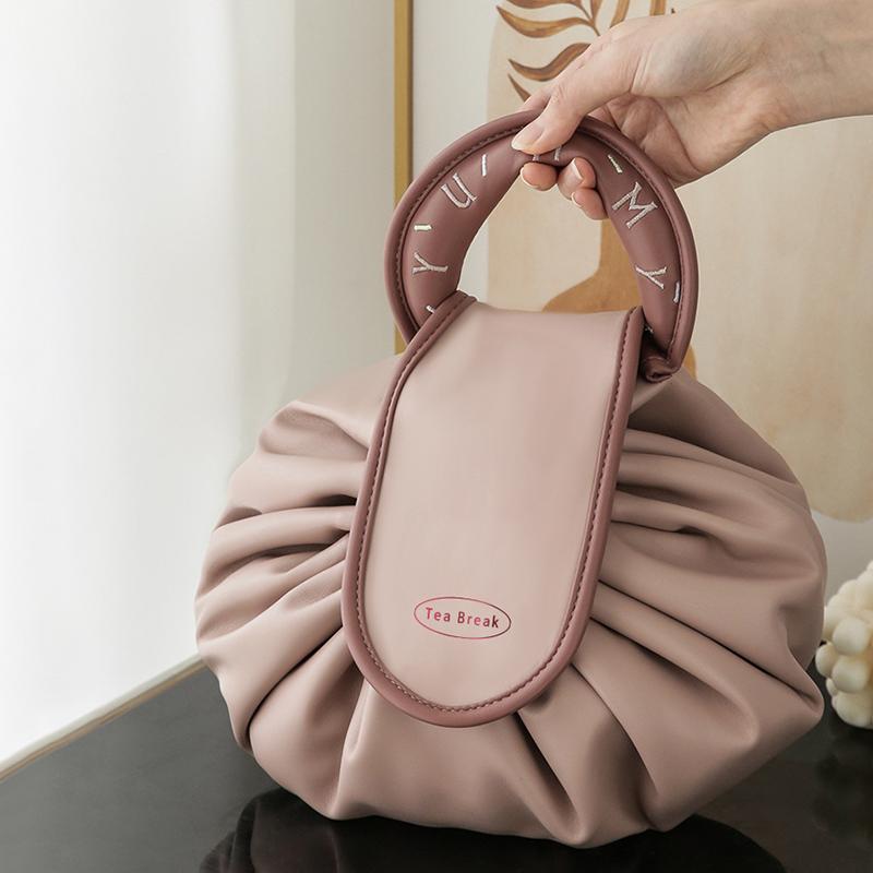 Waterproof Drawstring Cosmetic Bag Large Capacity Portable Handbag Storage Bag