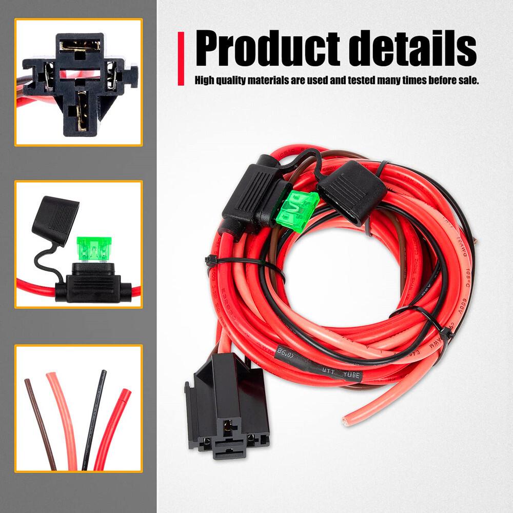 Universal For 12V Car Electric Fuel Pump Relay Kit Fuel Pump Wiring Harness Kit