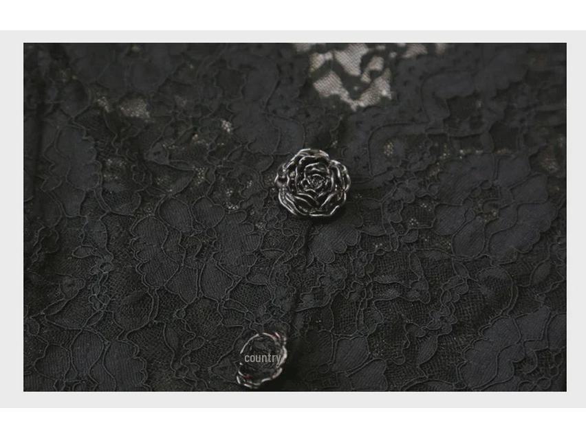 Women's Chinese-Style V-Neck Lace Sleeveless Slim Fit Top