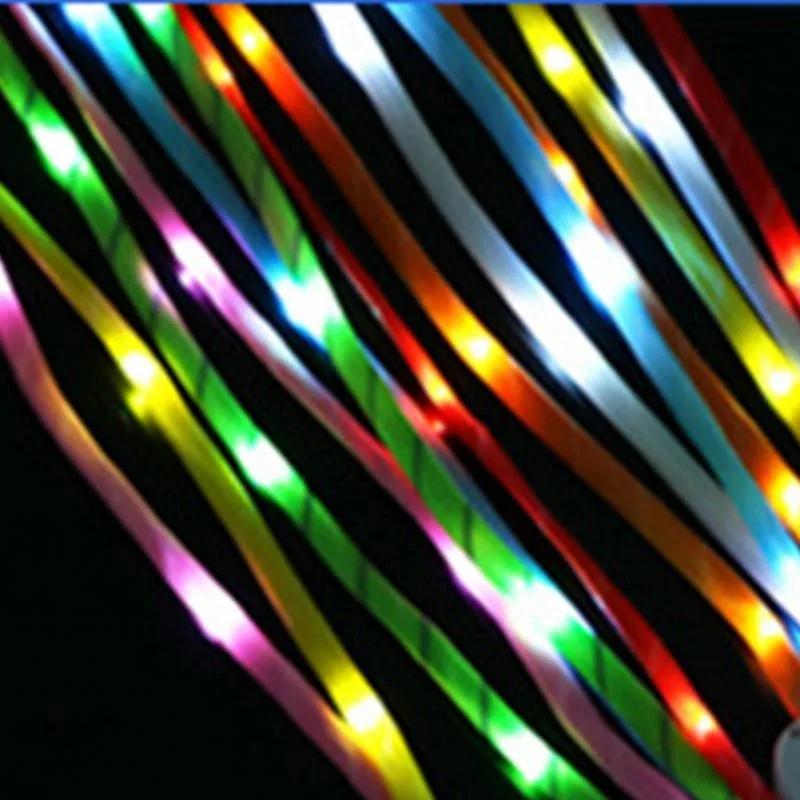 2 st LED Sport Lysande Skosnören Glödande Skosnören Runda Blinkande Ljus Skosnören Batterier Ingen Knytning Lata Skosnören Festdekoration
