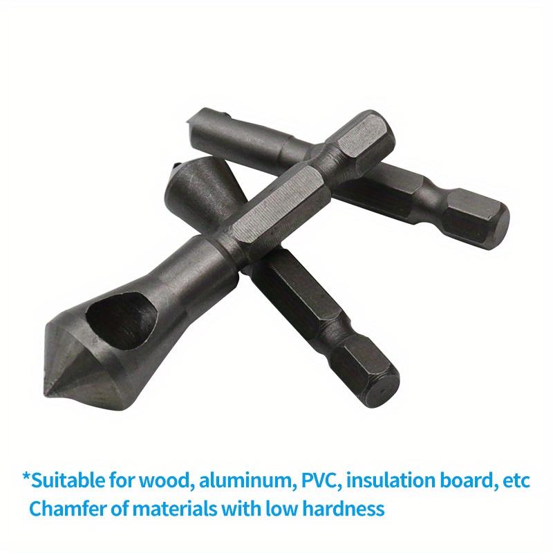 3 Pcs/Set Countersink Deburring Drill Taper Hole Cutter Plastic/Aluminum/Wooden Countersunk Head Chamfering Tools