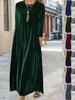 Women's Velvet Dress: Elegant, Thickened, Long Korean Style for Autumn/Winter