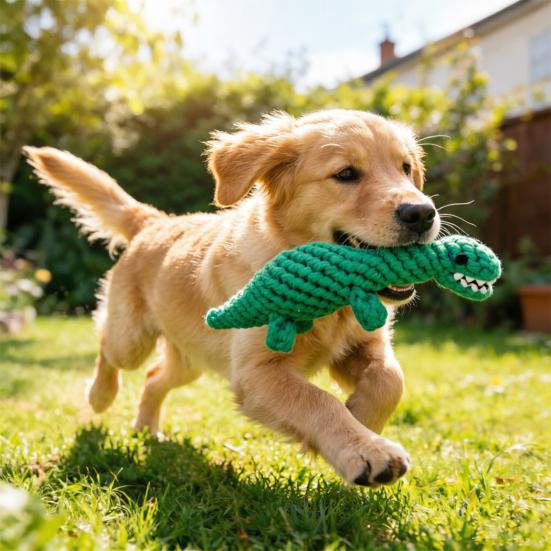 Dog Cotton Rope Toy Cute Dinosaur Shaped Dog Chew Toy for Aggressive Chewers Interactive Pet Training Toy for Small Medium Dogs