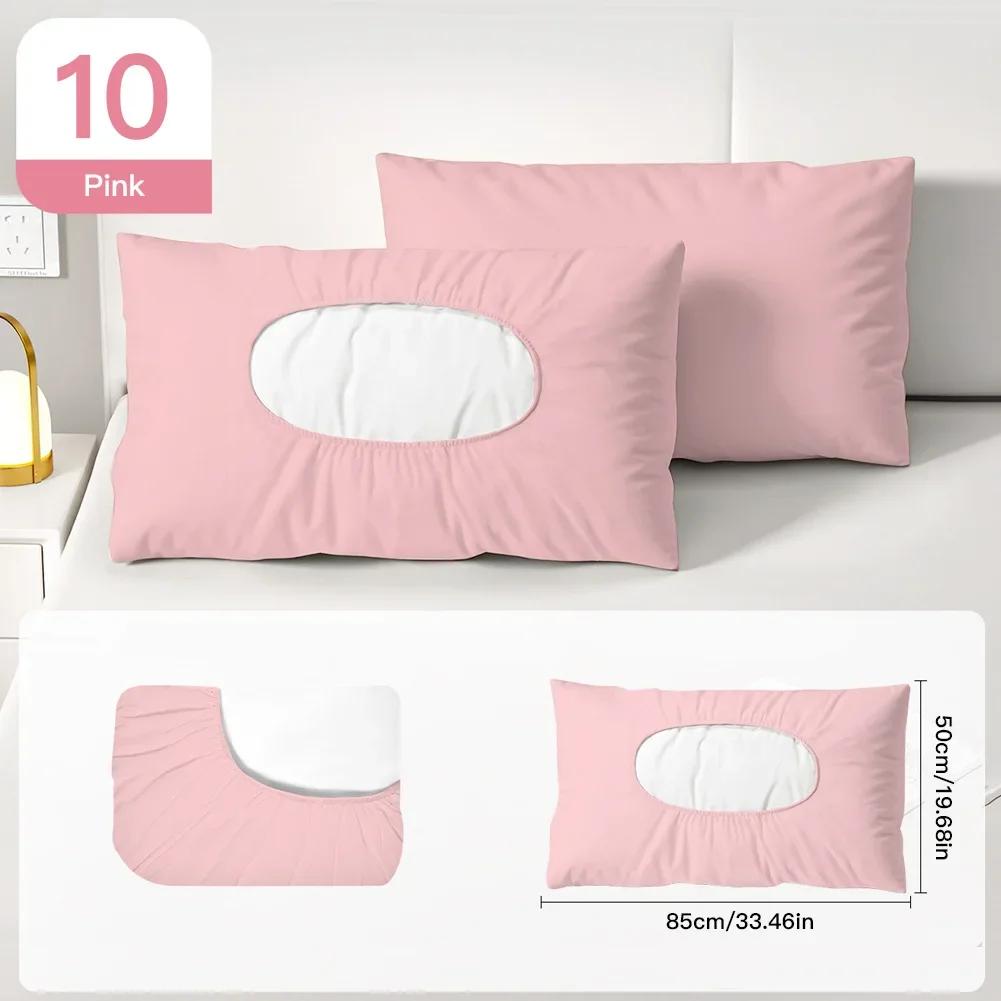 

10Pcs Soft Non-Woven Fabric Disposable Travel Pillowcases Hand Washable for Hotels Beauty Salons Outdoor Camping рожевий