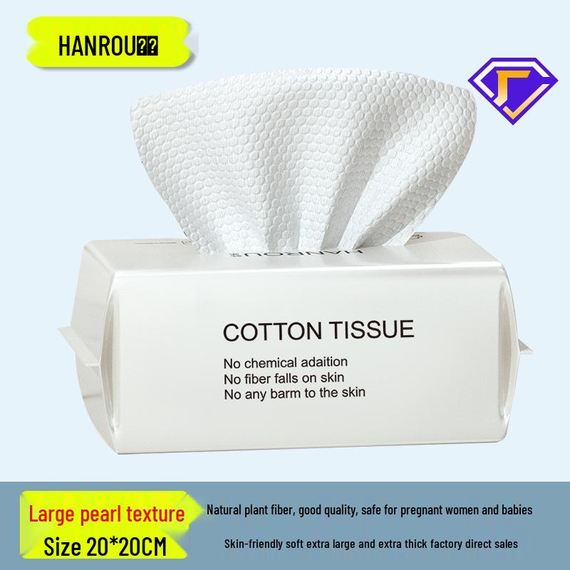 Engångs bomullshandduk för ansiktstvätt: Förtjockad, Mjuk, Dubbelanvändning för Våt- och Torrrengöring