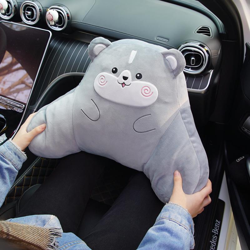 Cute Car Lumbar Support Cushion - Ergonomic Pillow for Driver Seat and Headrest
