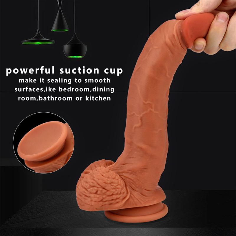 Female Mixed Color Liquid Silicone Simulation Penis Dildo Masturbation Device Anal Anal Plug Expansion Anal Big Penis