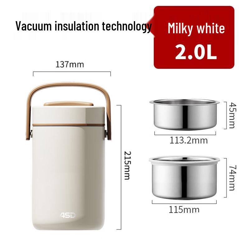 ASD 304 Stainless Steel Vacuum Insulated Lunch Pot