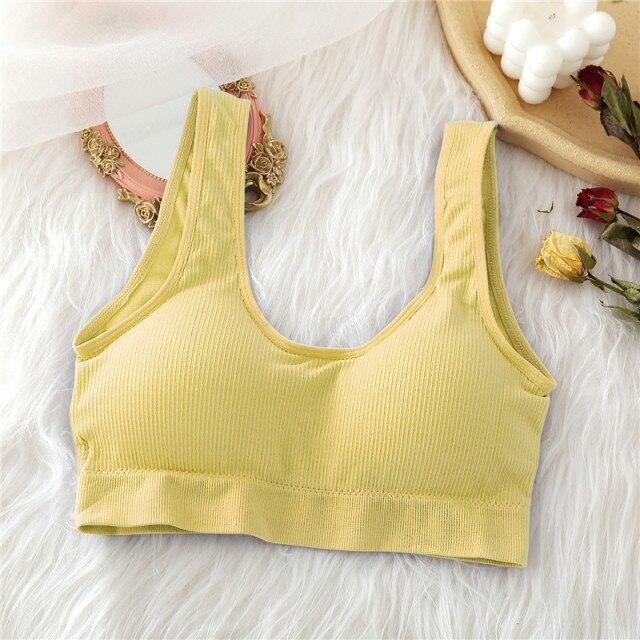 FINETOO Padded Tube Tops Sexy Crop Top Seamless Underwear U-Back Wrapped Chest Streetwear Female Fitness Tops Tank Lingerie 2020