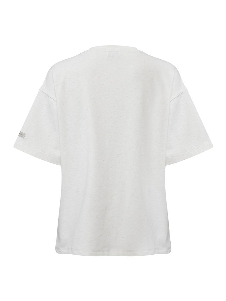 EIDER Tech Linen Women'S Short Sleeve Round Neck T-Shirt_Cream
