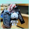 Adorable Superhero Bear Keychain Pvc Material Cute Cartoon Couples Gift Accessory