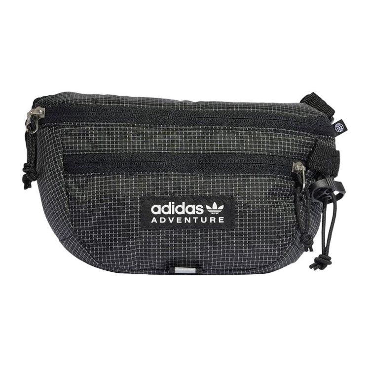 Adidas Originals Three Stripes Style Recycled Material Waist Bag Unisex Waist Bag Black IB9353 Black
