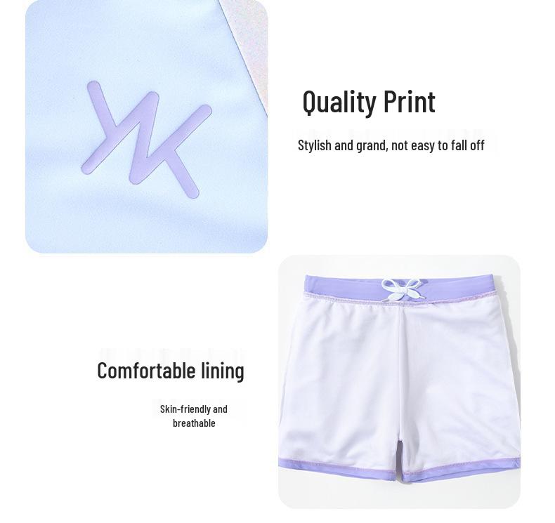 2025 New Style Girls' Sun Protection Two-Piece Swimsuit with Long Sleeves for Kids
