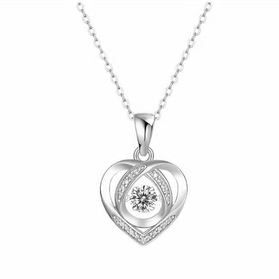 

Ожерелье в форме сердца для женщин, ожерелье из муассанита, серебряный кулон в форме сердца со стразами, чокер, ювелирное украшение на годовщину, подарок жене серебряный