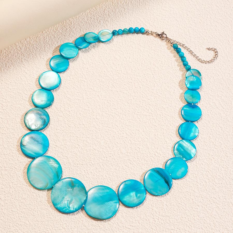 Shell beaded round gradual change clavicle chain holiday style personality necklace