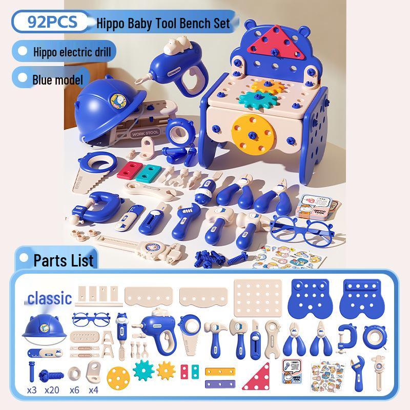 Kids' Pretend Play Repair Tool Box with Electric Drill and Screws