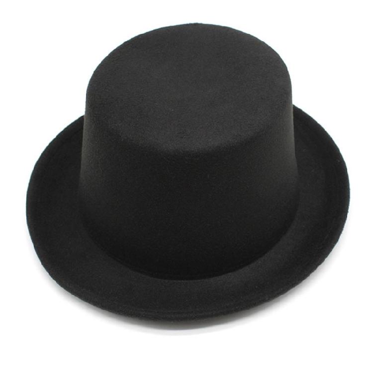 Roll Brim Fedora Cap Flat Top Hat Adult Unisex Magician Hat Masquerade Balls Cap