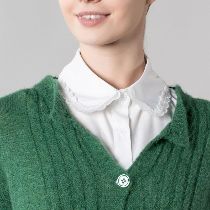 Detachable Collar Button Removable Simple Shirt Style Half Shirt Blouse for Quick Outfit Changes Various Occasion