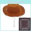 Style Kids Cowboy Hat And Scarf Outfit With Sewn Fabric For Costume Events And Gifts
