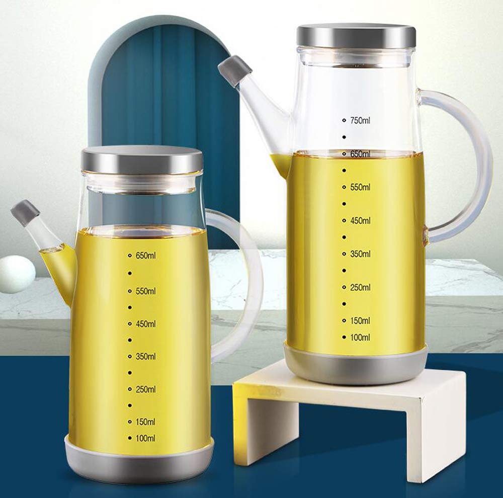 Ölflasche, Gewürzbehälter, Sojasaucenflasche, Essigflasche, Öldispenser, Glasmaterial, staubdicht, 750ml