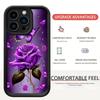 Purple Rose Black Staircase Phone Case for iPhone 15/16/17 Pro Max - Protective and Stylish