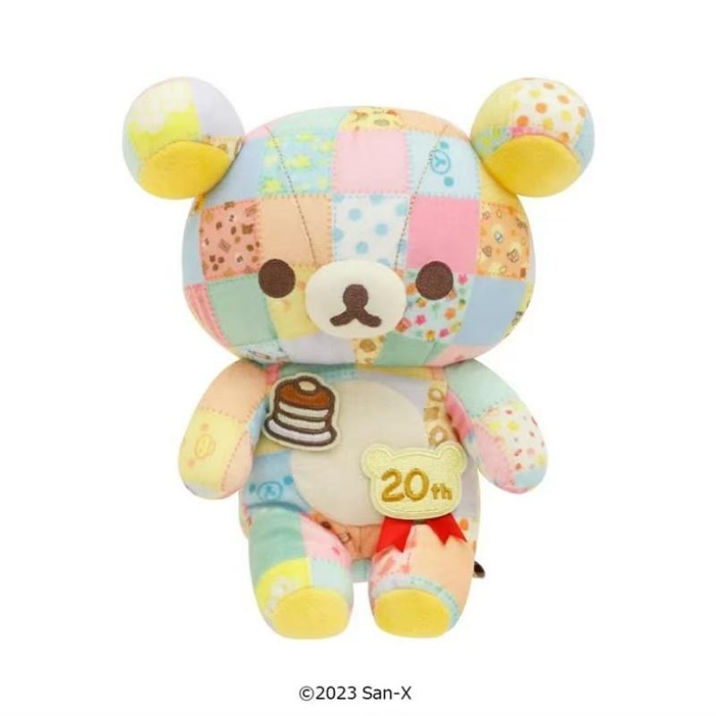 20CM Cartoon Rilakkuma Plush Doll Toys 20th Anniversary Patchwork Relax Bear Stuffed Dolls Animals Bear Plushies Doll Girl Gifts