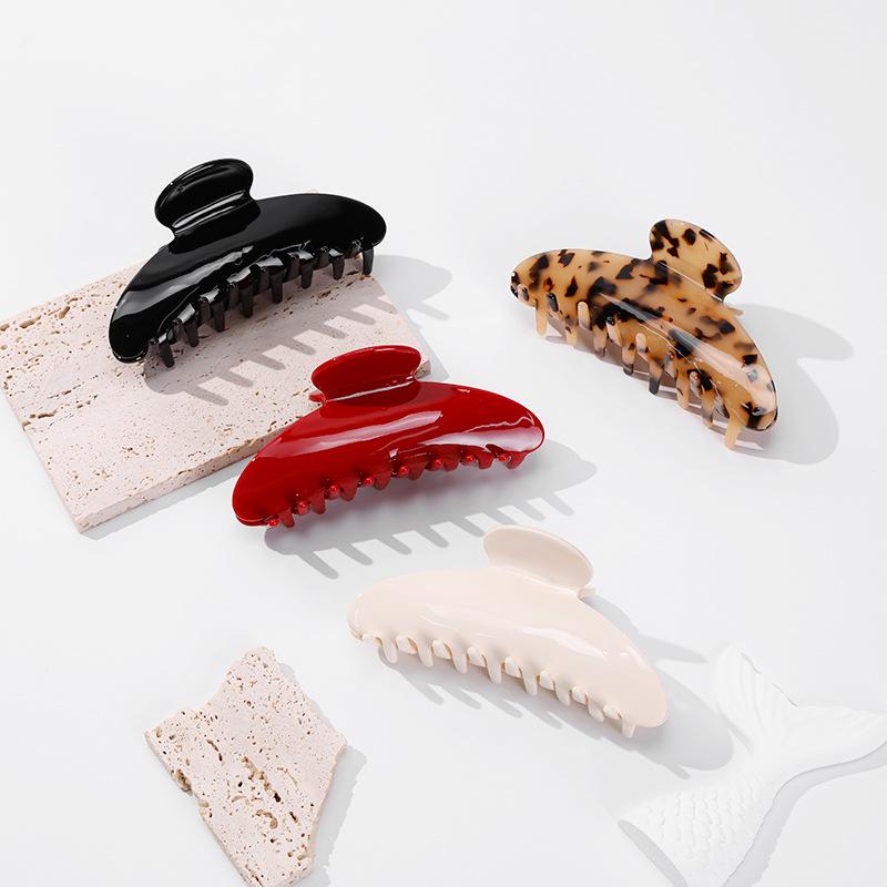 Zanbeiya Women's Large Oval Acetate Hairpin - Light Luxury Style Shark Clip