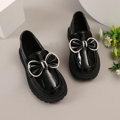 Mädchen Lederschuhe Runde Zehen Weiche Sohle Glänzend Kinder Prinzessin Schuhe Slipper 2025 Frühling Herbst Kinder Flache Schuhe Rutschfest