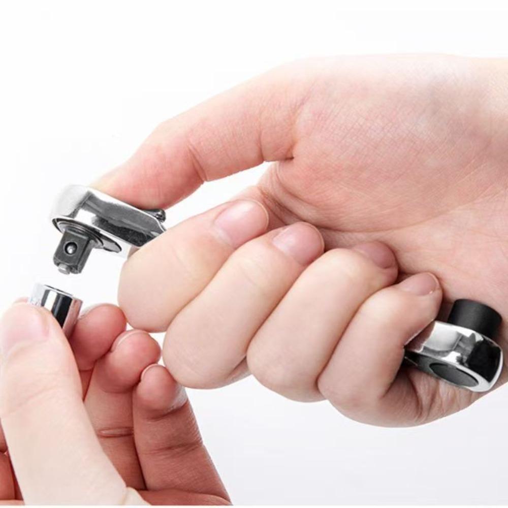 1pcs 2-in-1 Mini Socket Ratchet Wrench Double Head  Head Screwdriver Handle Quick Small Wrench Hand Tools