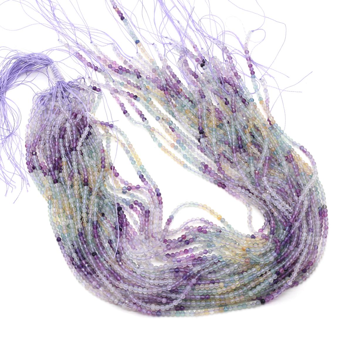 1 нить граненые бусины из флюорита из натурального камня 2 мм 3 мм бусины из флюорита — фото 4