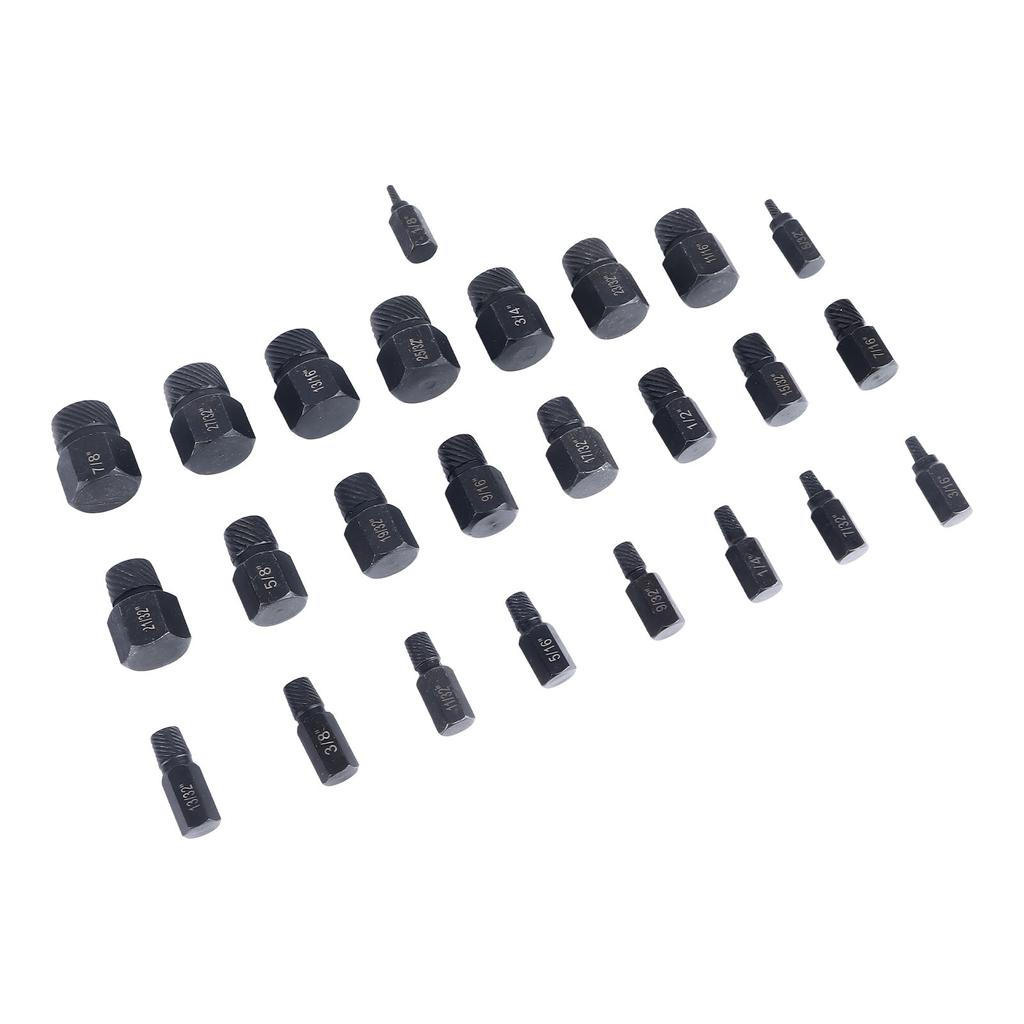 25Pcs Screw Extractor Set Alloy Steel Multifunctional Manual Broken Screw Remover Tool for Repair Maintenance