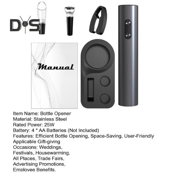 Deschidetor de vin electric Tibușon automat Dispenser de vin reîncărcabil Cutter de folie Dop cu vid Instrument eficient pentru deschizător de sticle pentru petreceri în bucătărie