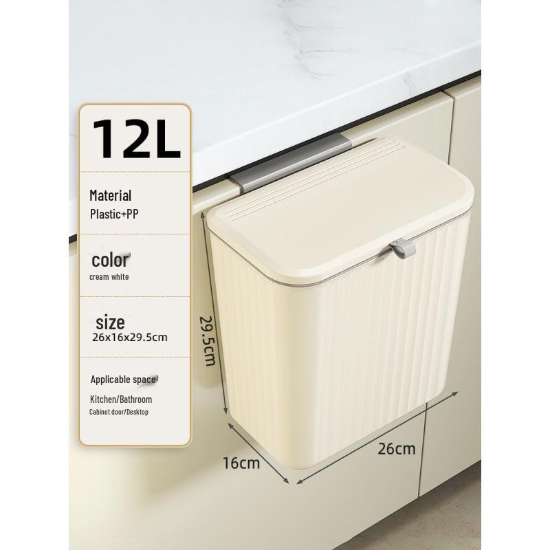 Wandmontierter Badezimmer- & Küchenmülleimer mit Deckel - Große Größe, Keine Installation erforderlich, Doppelte Verwendung für Toilette & Küche.