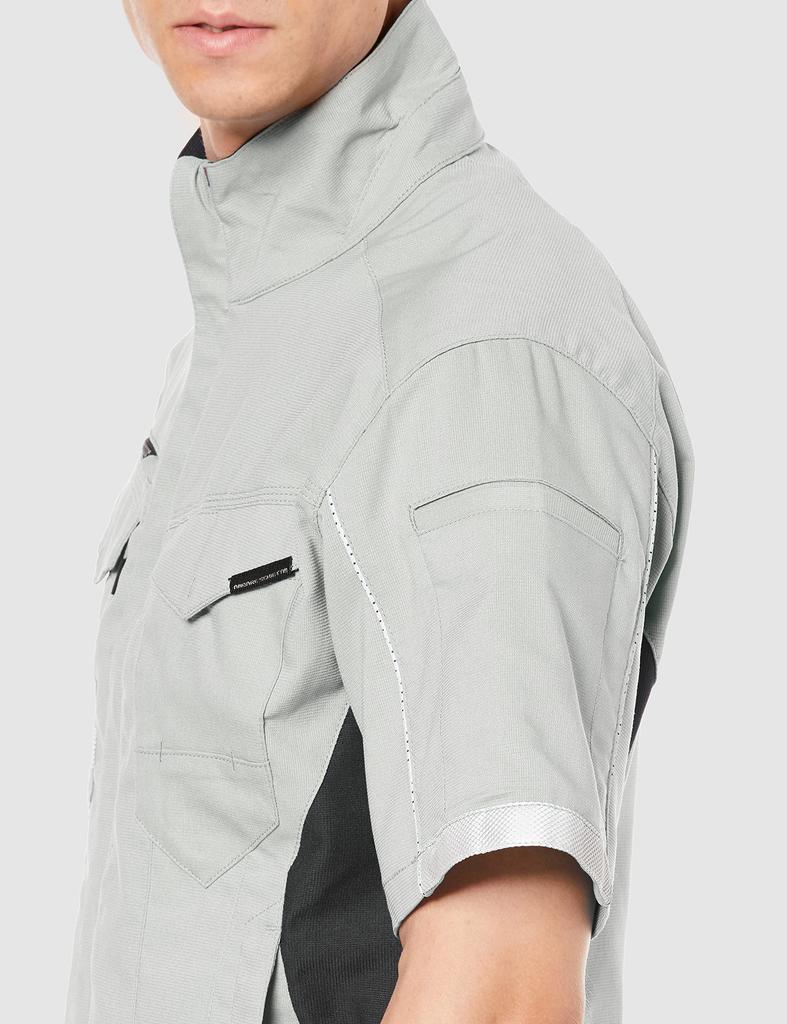 COCOS Nobuoka A-7070 Stretch Short Sleeve Jacket, Silver, Size L