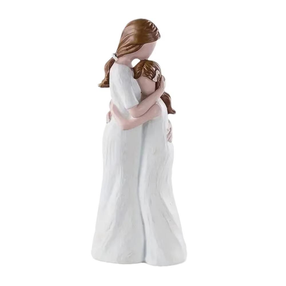 Elegant Mom Hug Daughter Sculptures Hand-Painte Family Sculpture  Living Room