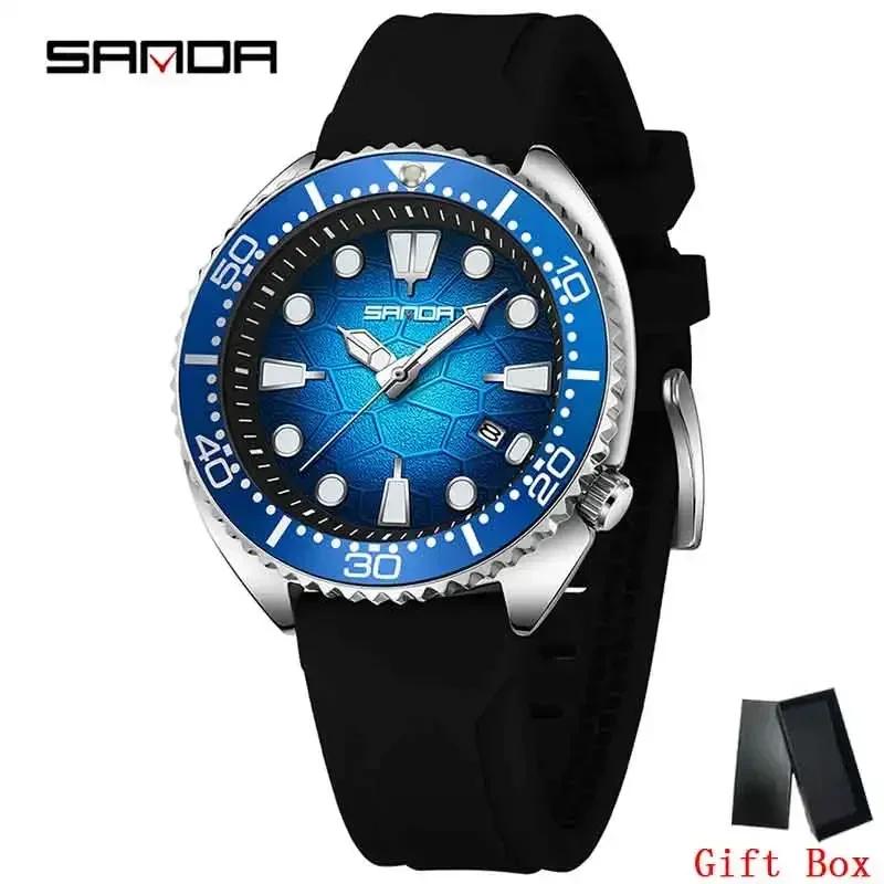 SANDA New Business Men Quartz Watch Date Waterproof Luminous Luxury Man Wristwatch Sports Stainless Steel Men's Watches Male