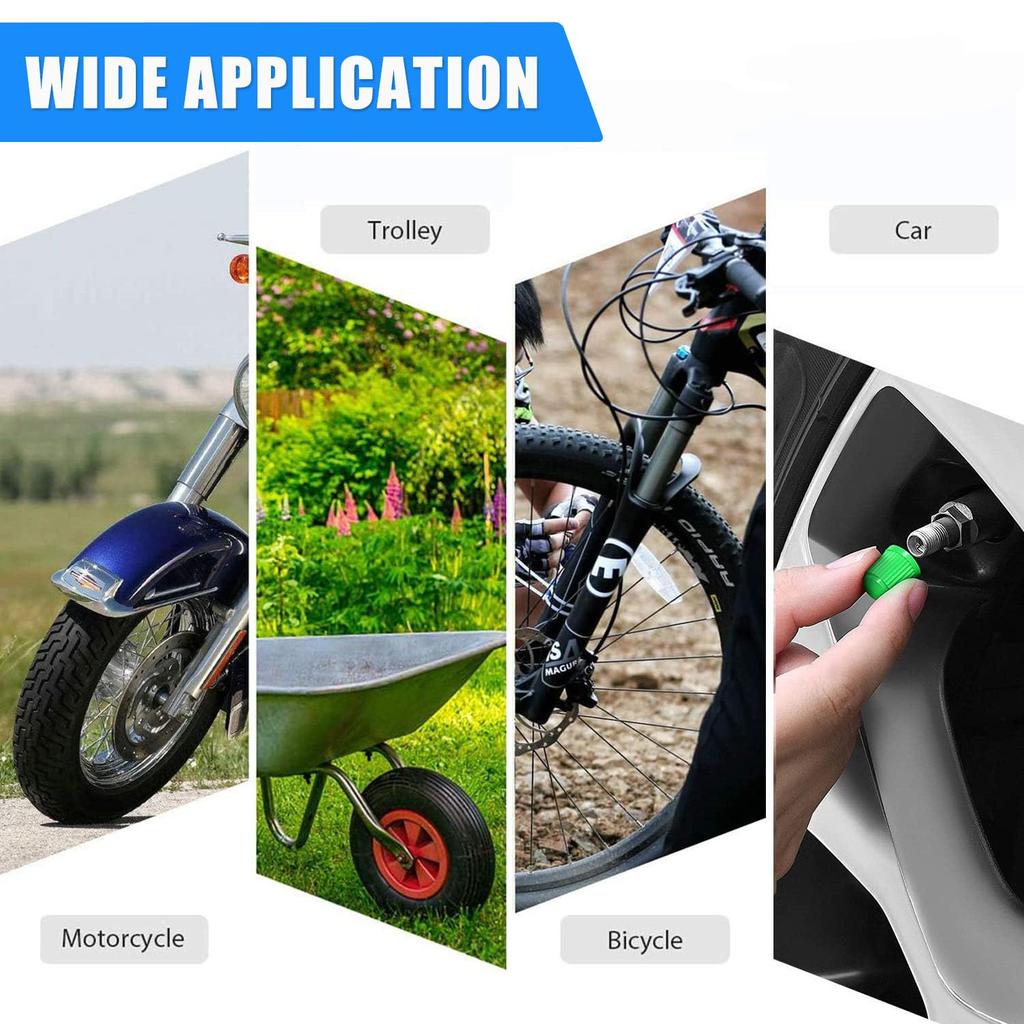 10 Pack Green Plastic Tire Valve Stem Caps with O-Ring Rubber Seal Universal Schrader